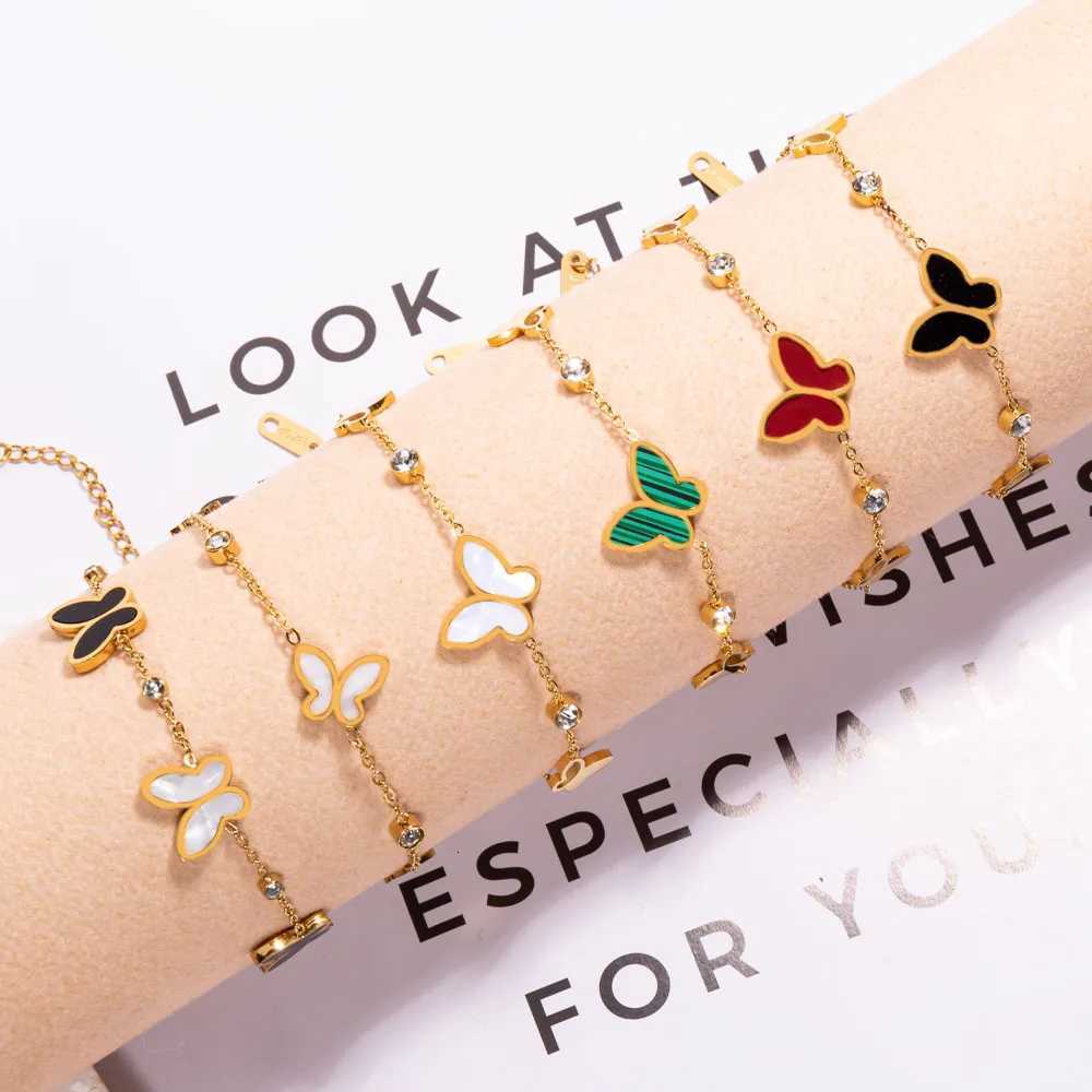 Bracelets For Wen Gold Color Stainless Steel Pendant Layered Link Chain Hand Accessory X250922