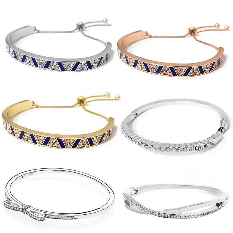 High Quality Rhinestone Charm Bracelets Zircon MtiLayer Stainless Steel Fine Bangle Bracelet For Wen Friend Best Gift X250922