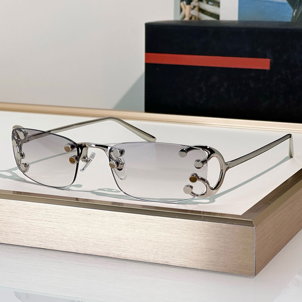 SPRC57 Runway sunglasses luxury womens designer sunglasses mens rectangular sunglasses new eyewear of the Fall Winter 2025 show Rimless Sunglasses w