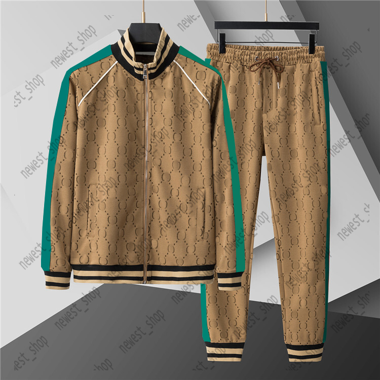 Mens Tracksuits jackets Set man sport pants Double letter print jacket casual pant stand-up collar tracksuit Womens Side color stripes printed Leisu