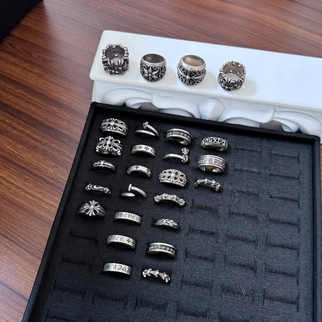 Anneaux pour hommes 14k plaqués hip hop masculins et femmes chromerds vintage croix ouverte des créateurs sier