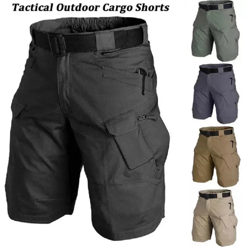 Summer Outdoor Tactical Cargo Shorts for Men Waterproof MultiPocket Plus Size Hiking and Camping Urban y250920
