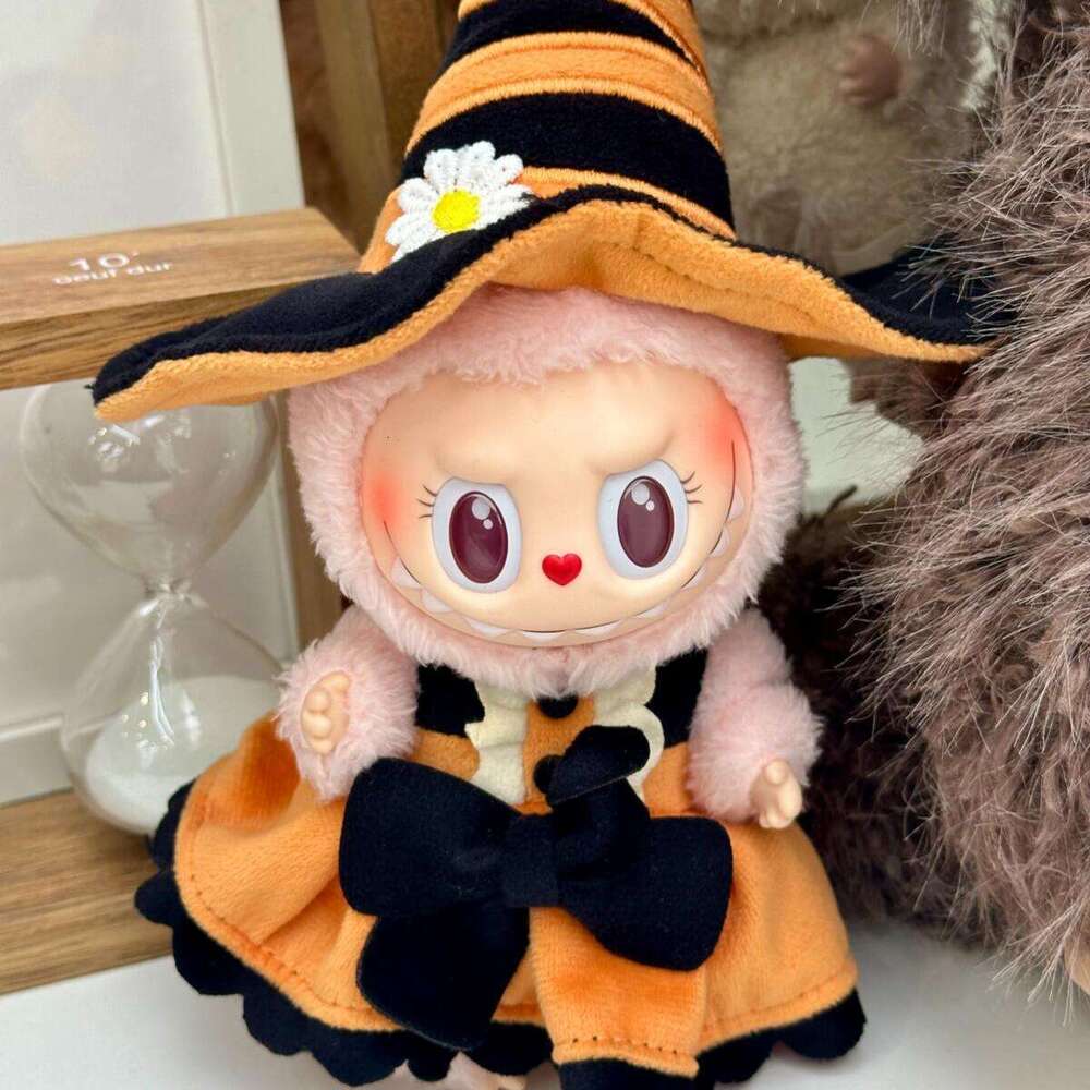 Marché à la mode Halloween Labubu poupée originale Mokoko magie de citrouille Vinly peluche pendentif jouet PVC et boîte aveugle décoration Musth