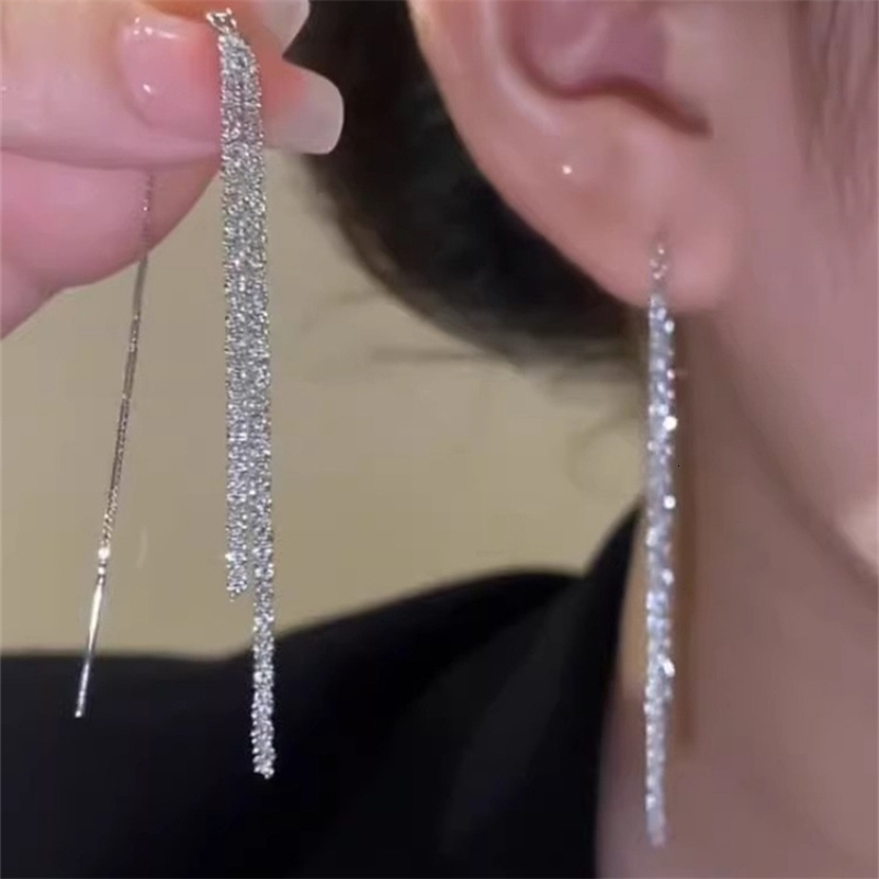 Long Tassel Chain Dangle Earrings for Women girl Trend Korean Fashion Fine Earring Wedding Y2K Jewelry Wholesale y250920