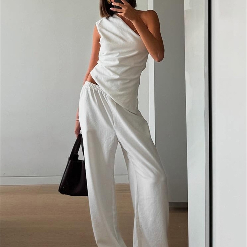 NSAUYE SUMME FEMMES CONCUTÉE FACE DE MODE PANTUS SUIR TOUTES DE MODE TOUT PIÈCES BLANC HOLLOW OUT Backless Skinny Tops Long Pantalon Sexe 2025 25