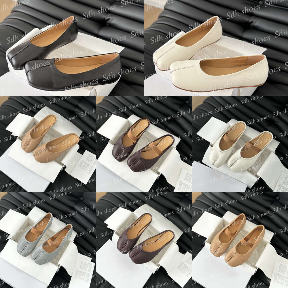 Designer Top Ballerina Shoe Womens Sandale à moitié décontractée chaussures Ballef en cuir plat Mirror Qualité Talk Slip on Boot Lambe Lambe Chau
