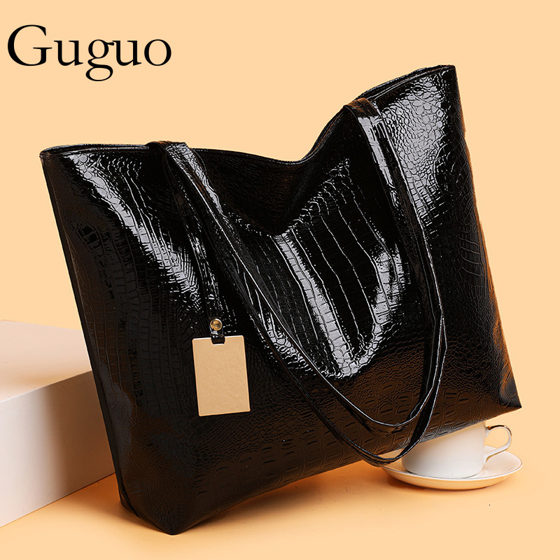 Guguo Livraison gratuite Nouveau sac de créateur 2025 Cross-Border Nouveau sac d'épaule de grande capacité PU Hands sac à main Crocodile Bag pour