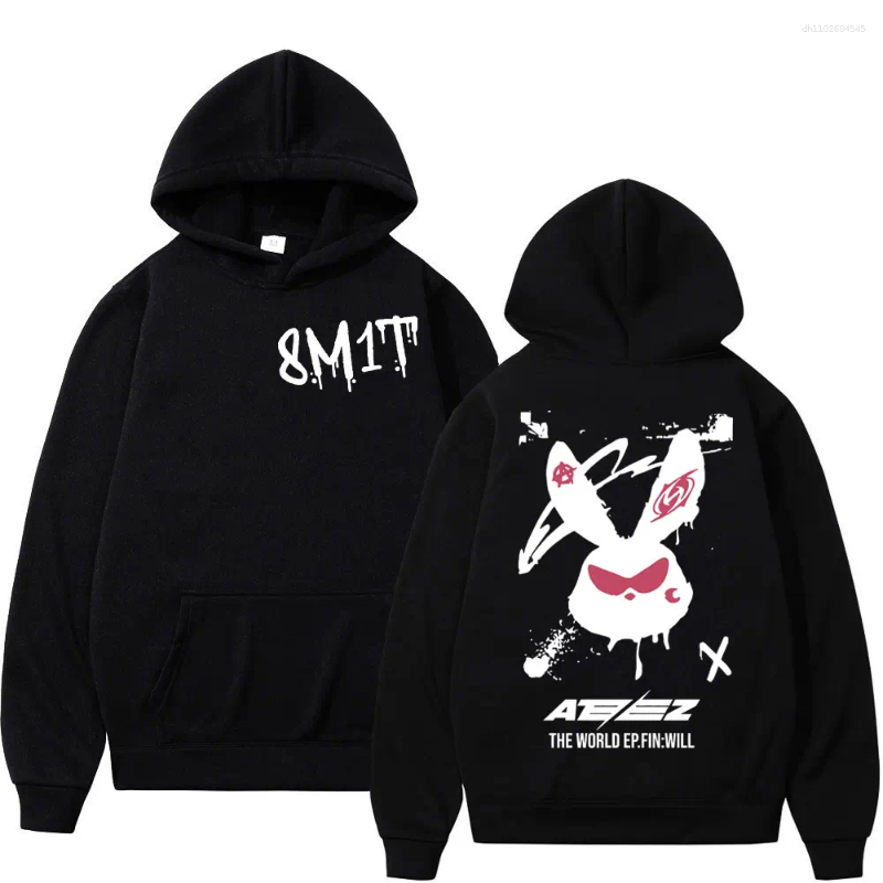 Sweat à capuche masculine Kpop Ateet 8m1t Hoodie fera la tournée 2025 Tendard de mode de sport