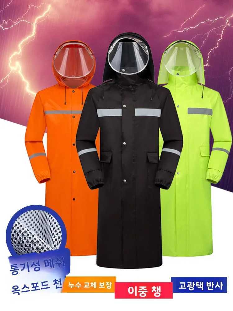 Mens Thiened Ox Cloth Raincoat Full Body Waterproof Reflective Long Workwear for Cycling And Fiing Special Purpose Z250922