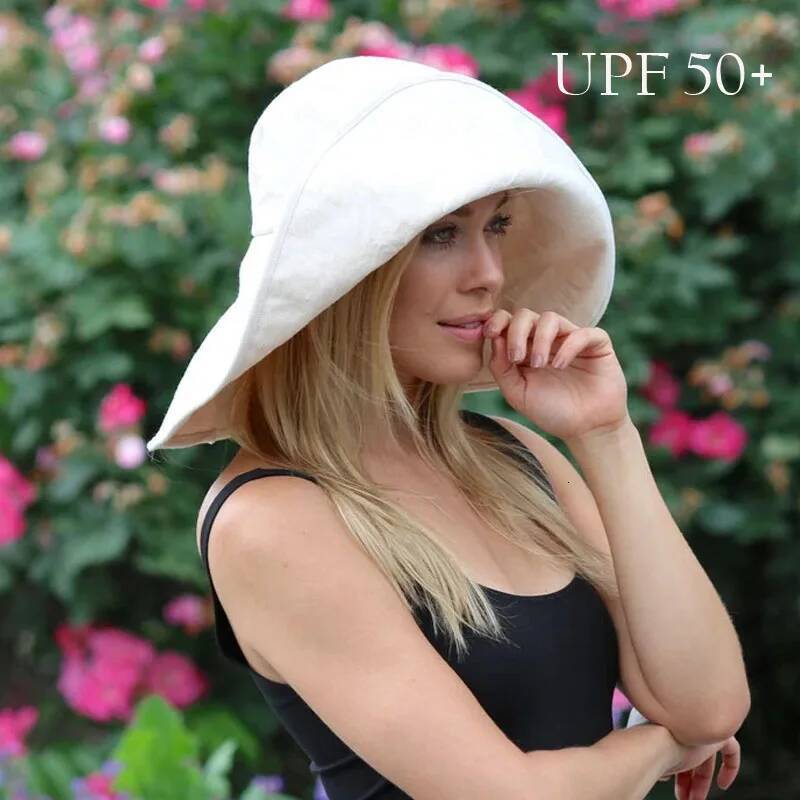Summer Wide Brim Sun Women's Foldable Travel Packable Bucket Japanese UV Sunscreen Cotton Linen Beach Fisherman Hat ddmythur