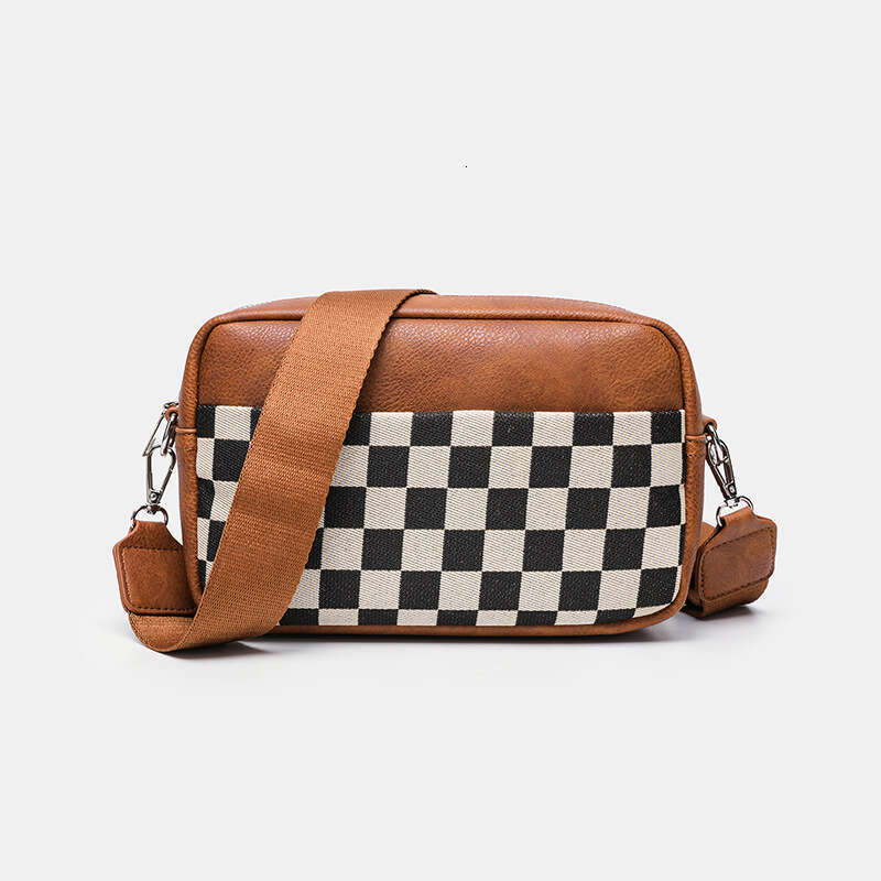 Vente chaude pour femmes Plaid à damier motif de couleur Bloc de couleur STRAPE CAPACER STRAP CROSS-FORME POUR LES FEMMES