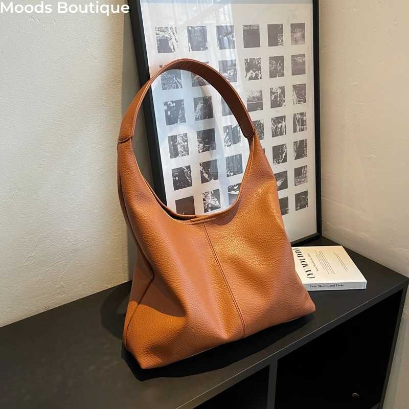 Sac fourre-tout à épaule simple de mode simple ensemble pour les femmes en cuir souple Couleur pure 2in1 grande capacité