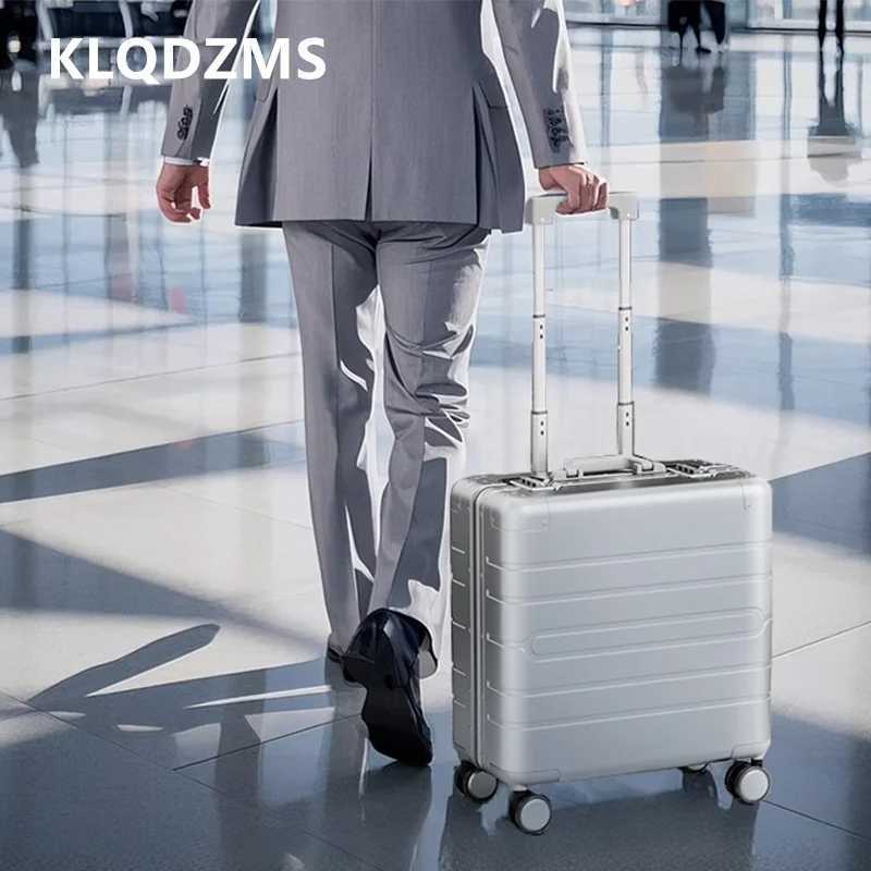 KLQDZMS Travel Luggage 18 Inches Trolley Case Full Aluminum Magnesium Alloy Boarding Box Mens Password Box Business SuitcaseXJ250922-image-1076242813