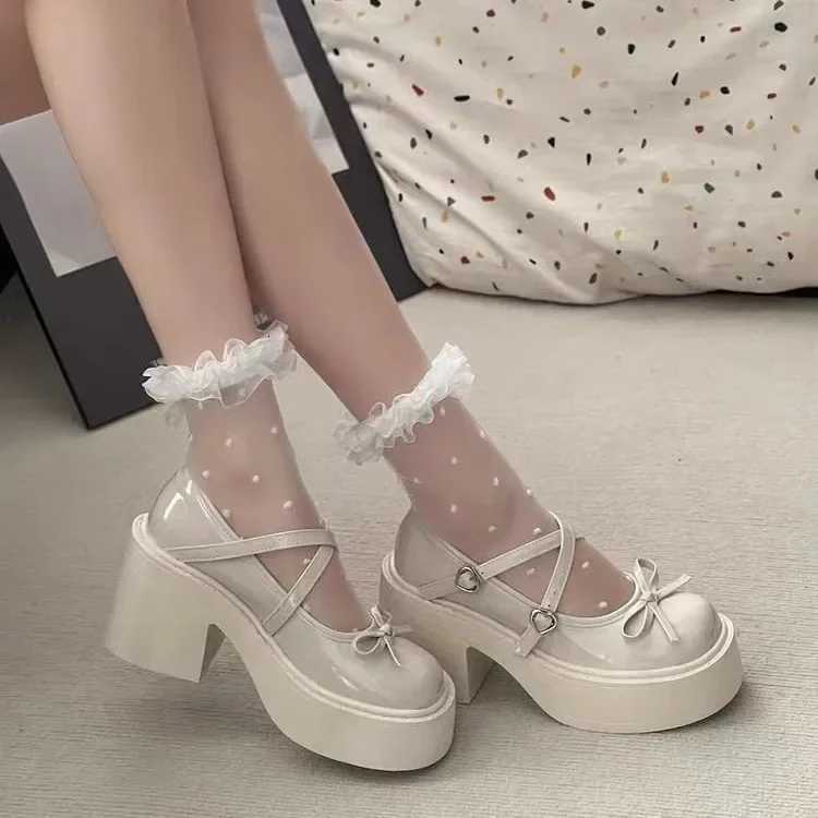 Black Mary Jane Shoes Womens 2024 New Summer Style Thick Bottom Casual Shoes With Dress French Style Tickish Shoes Adults W250922