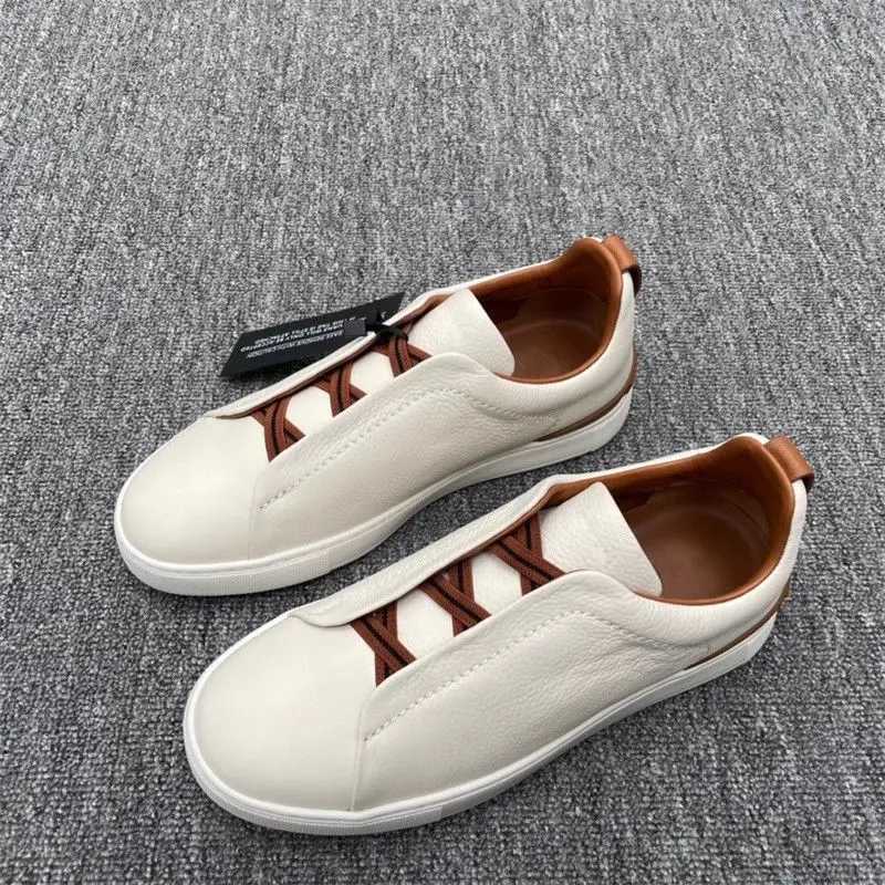 2025 Nouvelles baskets blanches hommes z en cuir authentique bas bas glissade sur les chaussures de conduite de chaussures de sport de mode décon