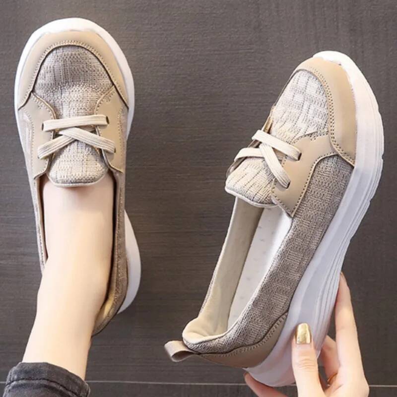 Femmes quotidiennes lointaines à mocassins Flats amortissants de semelle extérieure douce durable baskets respirantes confortables chaussures pla