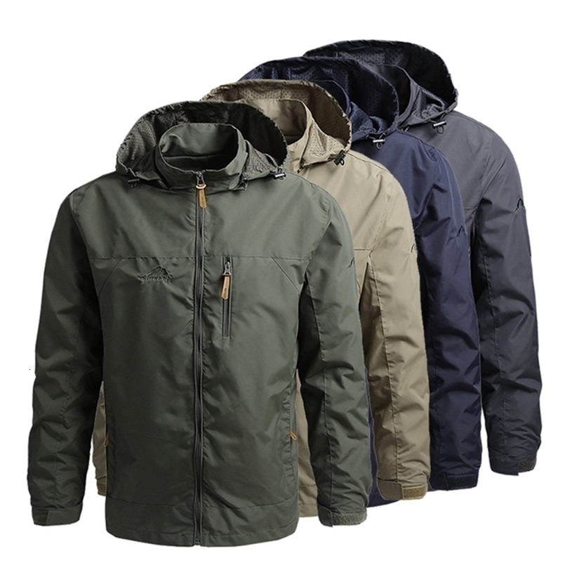 Windbreaker Men Tactical Jacket Waterproof Outdoor Hooded Coat Sports Military European Size S5XL Field Climbing Thin Outwear250922ww