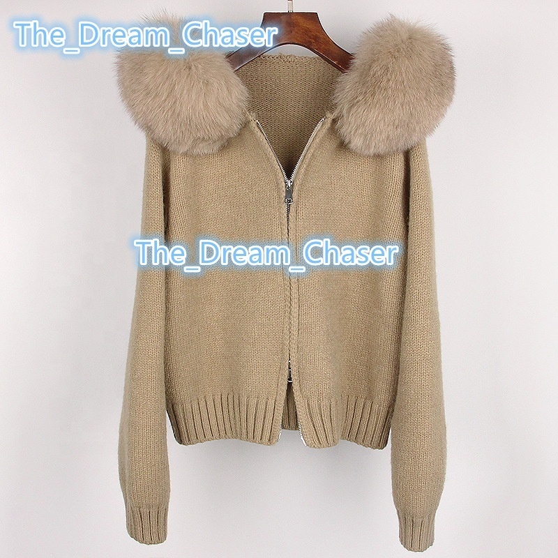 Oudina Hotselling Automne et Hiver Fashion décontractée Fox Fox Fur Faux Hoodie Treatres Pulls de femme Pull