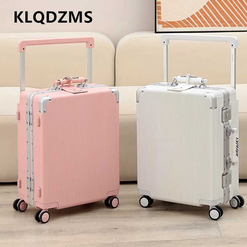 KLQDZMS Suitcase High Quality Aluminum Frame Business Trolley Case Universal Wheel Boarding Box 20242628 Inch Rolling LuggageXJ250922-image-1076246427