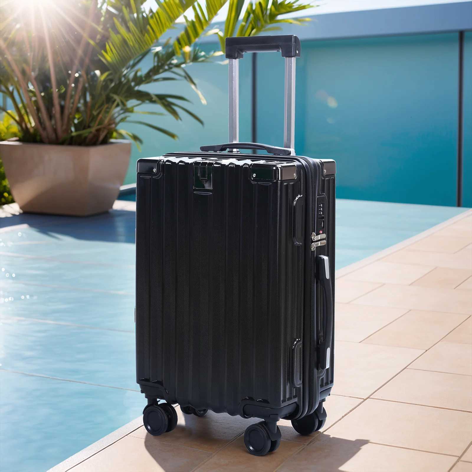 1pc 20In Hardside CarryOn Luggage Hardshell Suitcase Spinner WheelsMultidirectional Wheels LightweightShort TripsXJ250922-image-1076242436