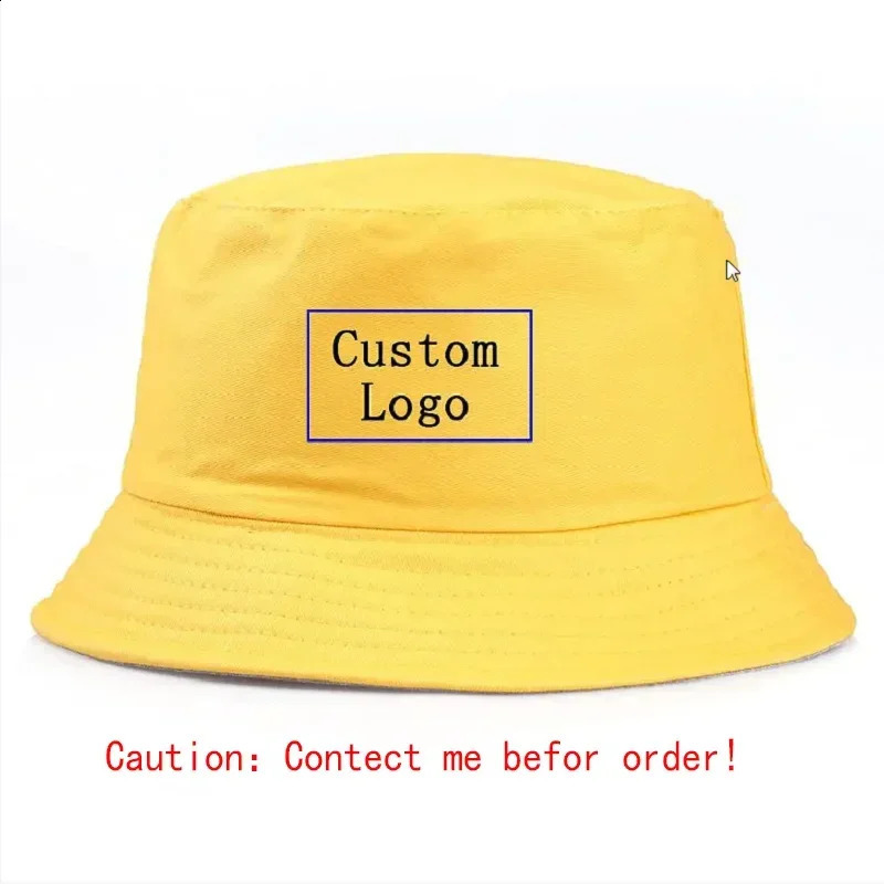 Chapeau de seau imprimé personnalisé en gros pour femmes Coton Men de coton Protection du soleil Soleil Hip Hop Caps pêcheur Gorros Bob 250919