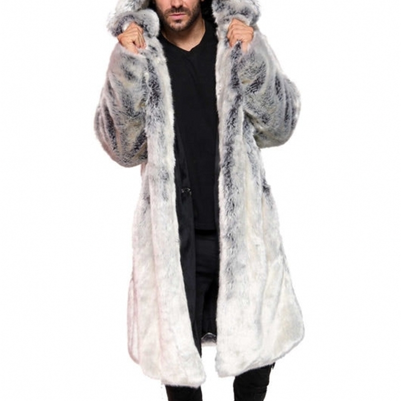 Kegular Size And Plus size Mens Faux Fur Coat Loose And Thick Comfortable Winter Warm Casual Faux Fur Coat Men 250920