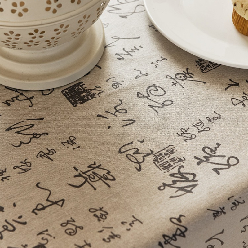 2026 Waterproof and Oil-proof Leave-in Fabric Cotton and Linen Tablecloth Restaurant Retro Tablecloth P3-image-1076145636