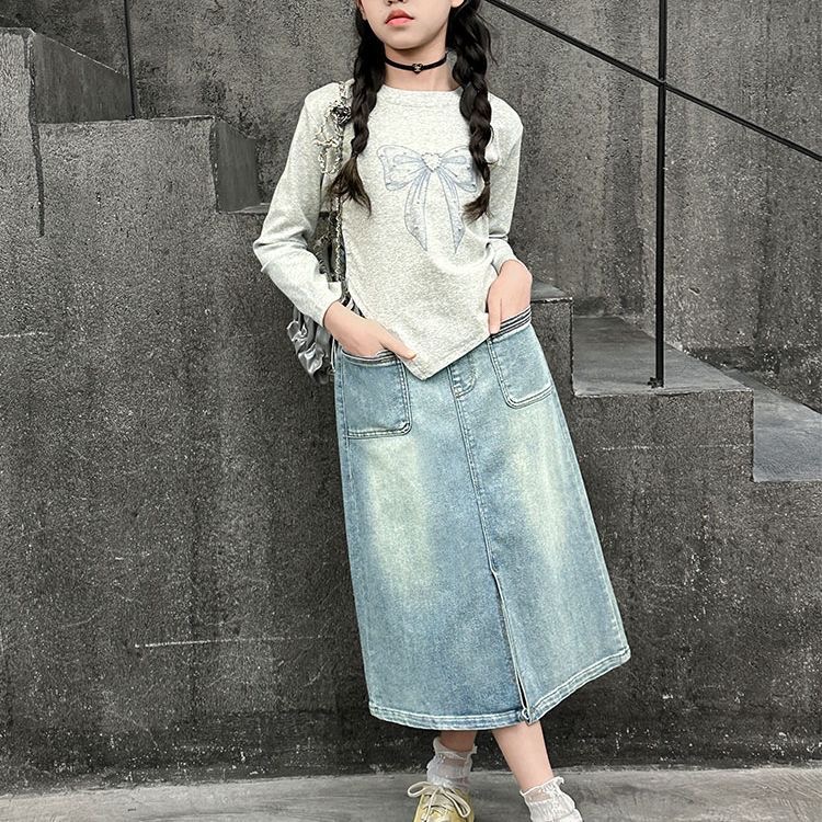 D362 Like soft and fashionable girls&#039; comfortable mesh splicing spring and autumn dress new waist student gentle style-image-1076239437