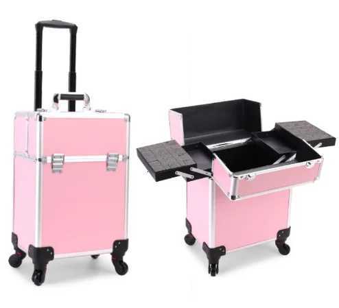 Professional Trolley Cosmetic Rolling Makeup Suitcase Rolling cosmetic case wheeled organizer Nail Makeup Suitcase on wheelsXJ250922-image-1076242244