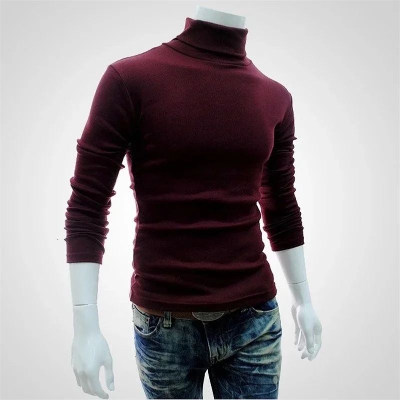 Spring Thin Men Turtleneck Sweaters Black Pullovers Clothing for Men Harajuku Knitted Sweater Male Solid Pull Hombre Tops 250920