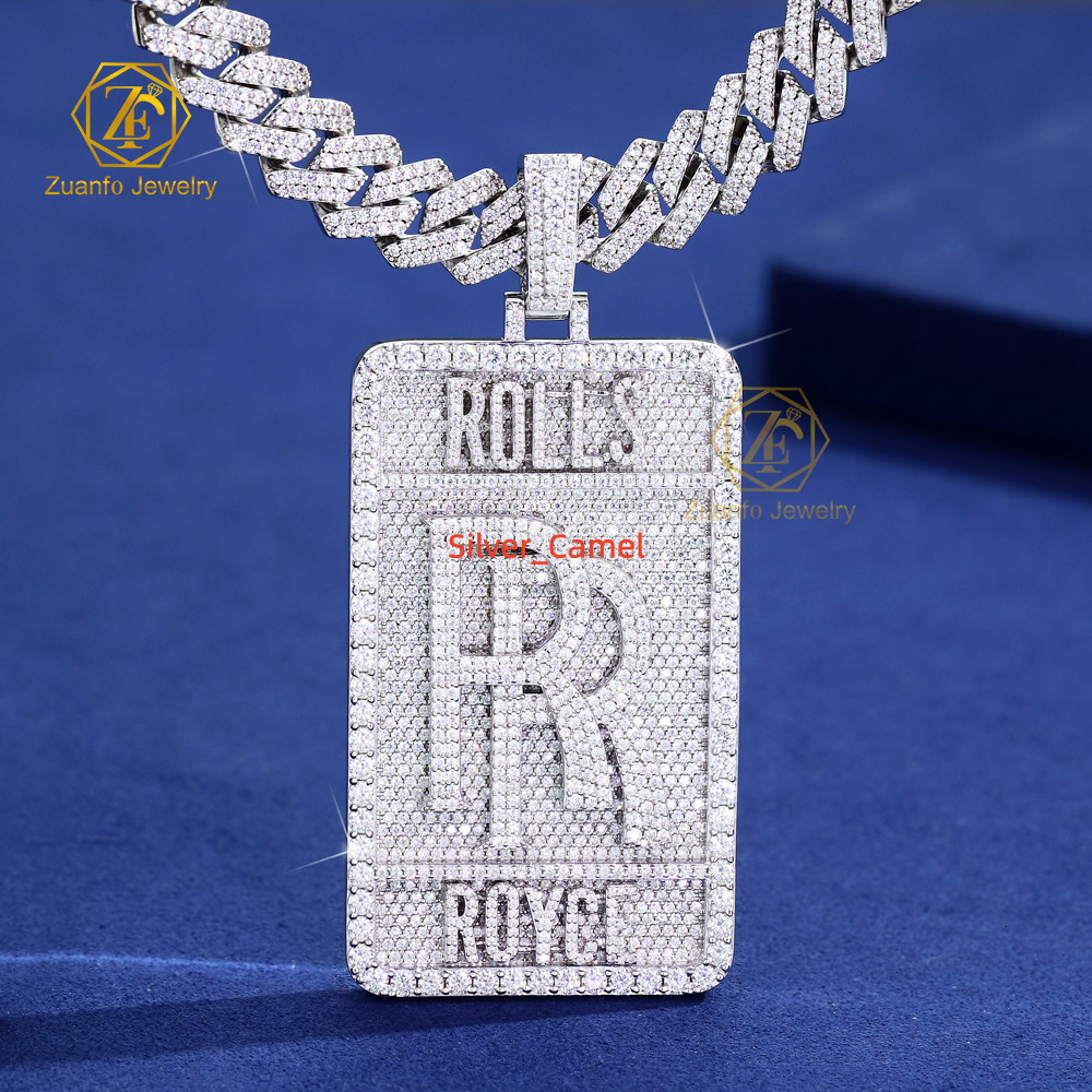 IGI Certified Iced Lab Grown Diamond Pendant for Men Custom Hip Hop Style 925 Silver VVS Diamond Chain Pendant Fine Jewelry