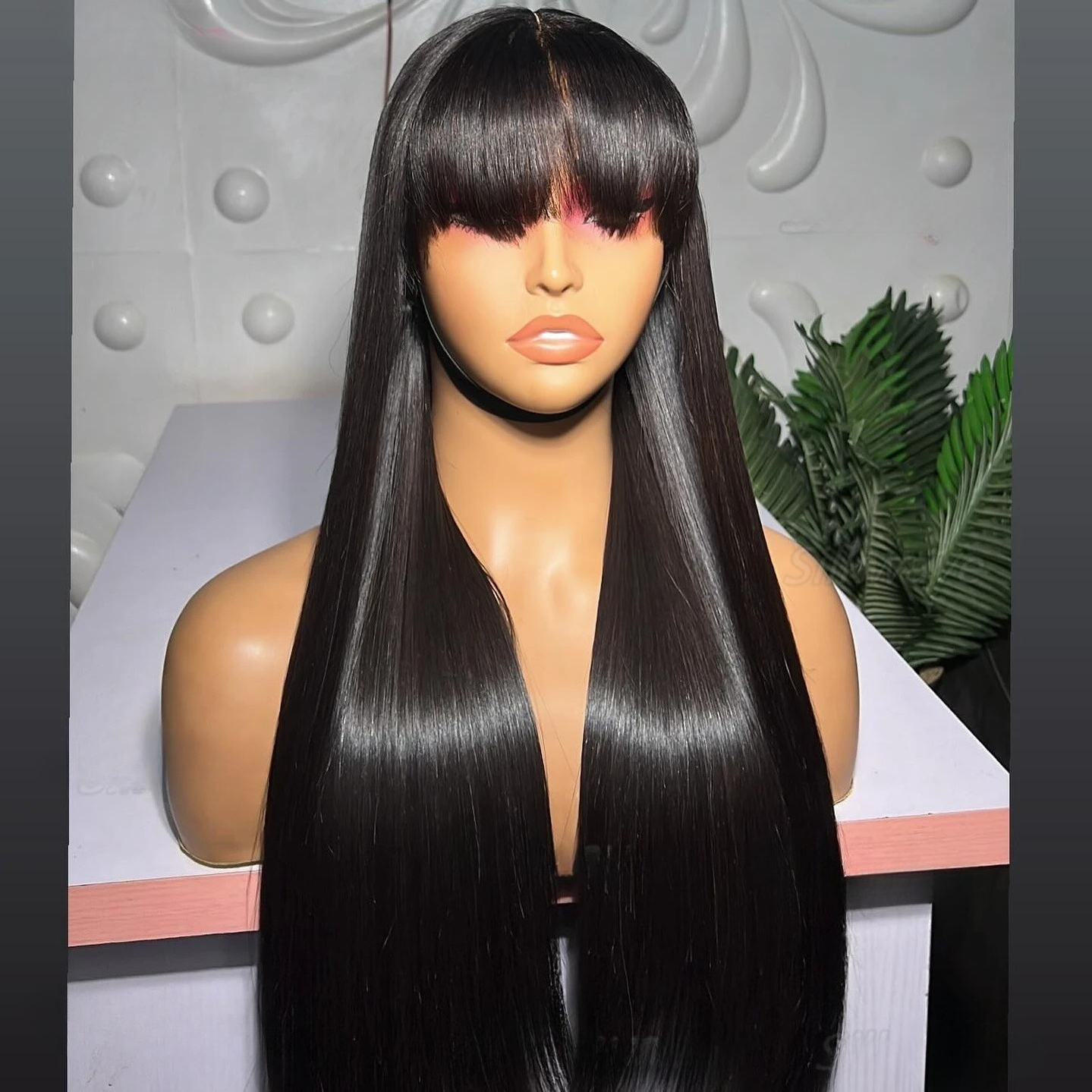 Bone raide cheveux humains avec frange 13x4 HD en dentelle perruques avant pour femmes noires perruque brésilienne sans colle 30 32 pouces 360 Wi