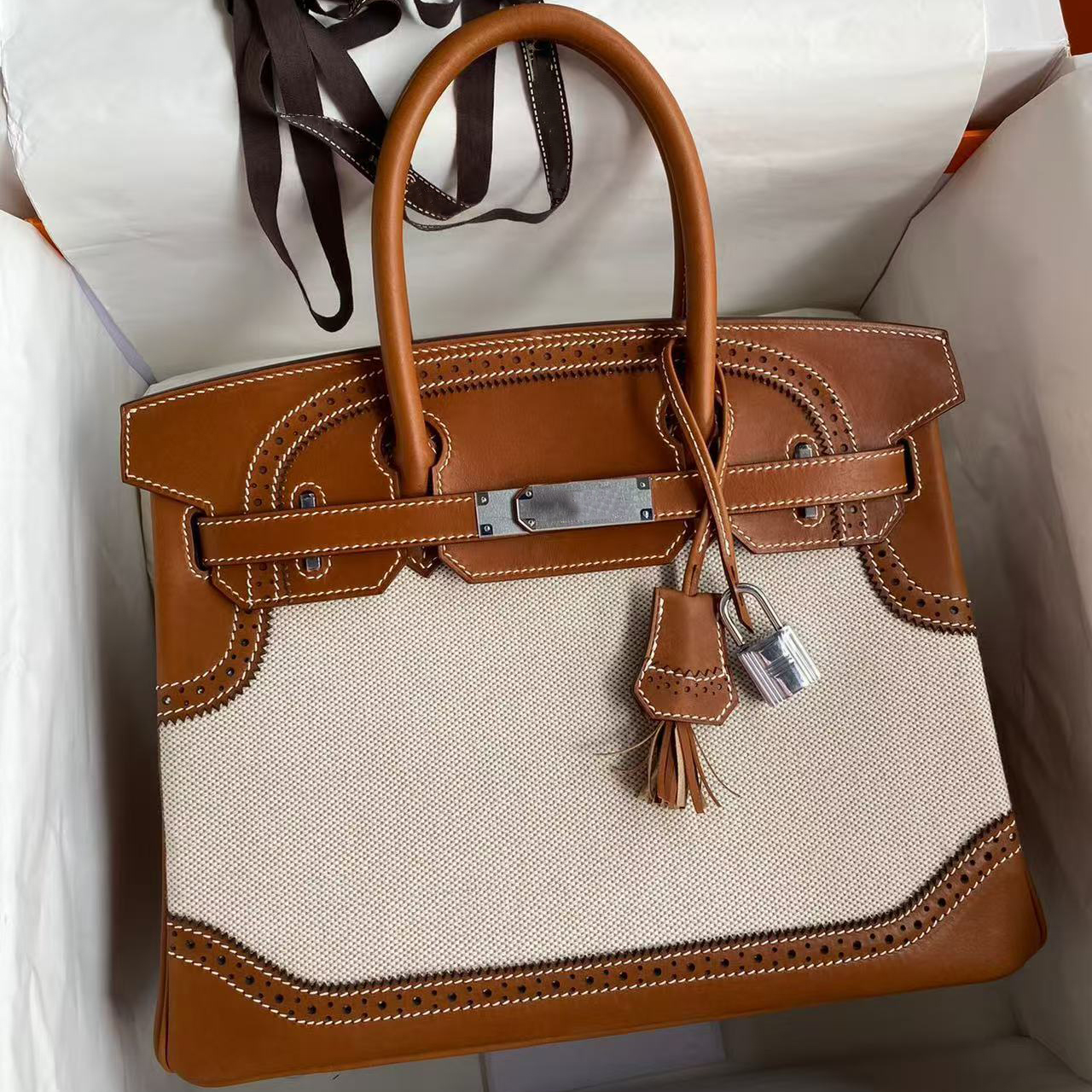 12A mirror designer bag high quality handcrafted Fubao saddle leather two-color handbag specially customized handbag original packaging Clutch bag S