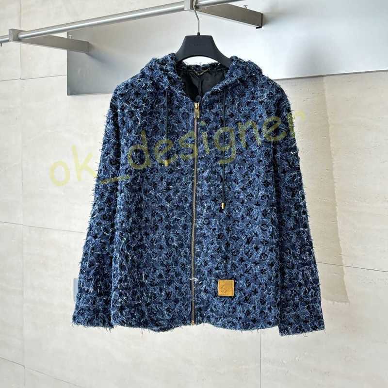 Men's Jackets designer Original Development Hooded Floral Tassel Denim Jacket mens motorcycle sportswear jackets long sleeve zipper mens jacket