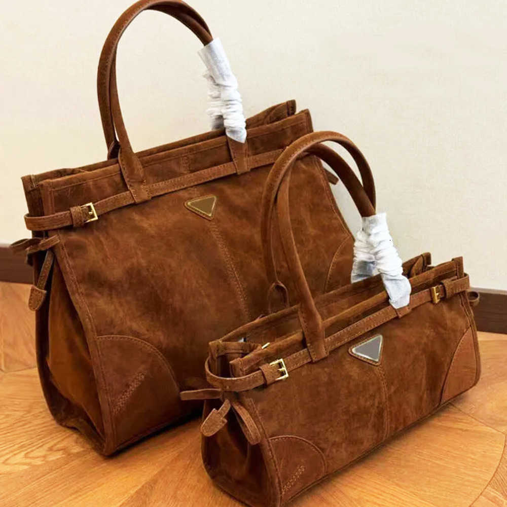 Shoulder Bags Suede Brown Shoulder Bag Womens Designer Totes Bag Soft Lux Leather Handbag Casual Mens New Tote 2025