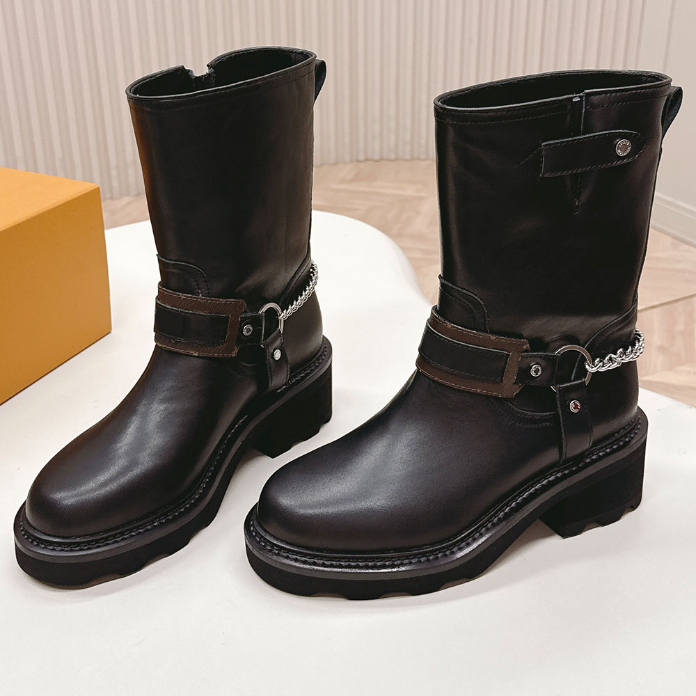 Luxury designer beaubourg ankle boot Womens Boot 1AIBQR smooth calf leather lightweight micro outsole New Platform Autumn Winter Boots brand beaubou