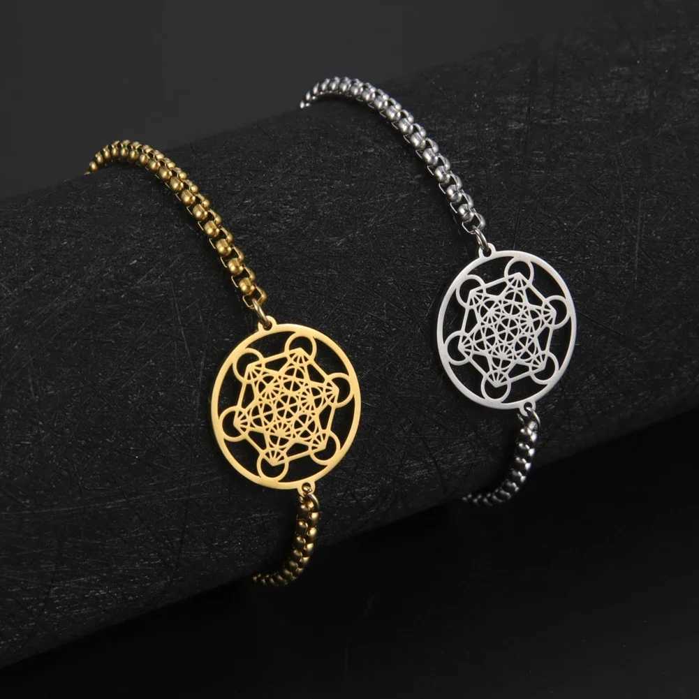 Skyrim Angel Seal Archange Metatron Cube Boîte à perles en acier inoxydable Bracelet pour hommes et Wen N Geetetr Bielry X250922