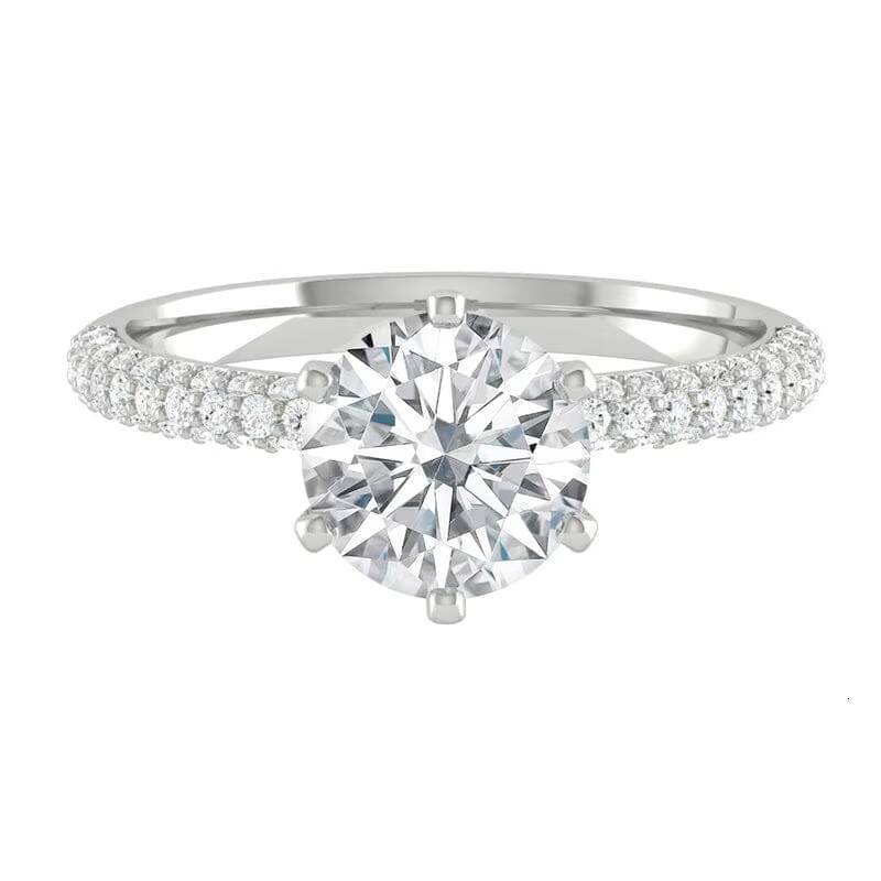 Binelle de fiançailles en diamant de la pavé de diamant de meilleure qualité.