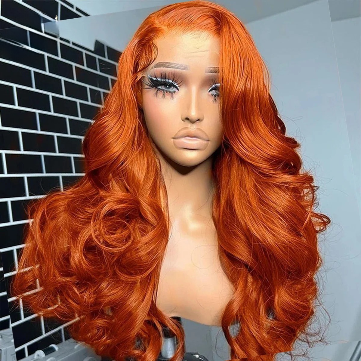 Perruques avant en dentelle orange, perruques sans glue sans coiffure Human Wave Body 13x6 Wig frontal en dentelle HD Wig Ginger Wig Brésilien 13