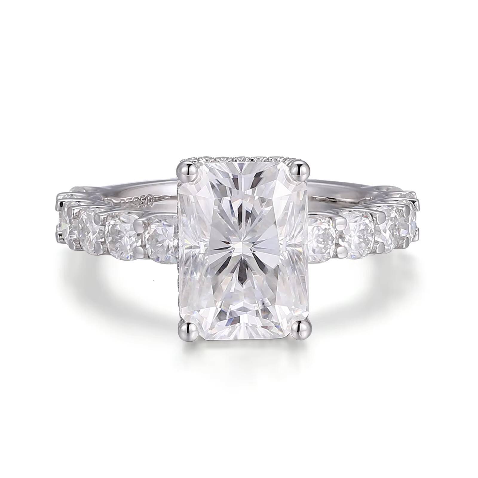 Radiant Cut Vvs D Color Moissanite Anillos Para Mujer Pass Diamond Tester PT950 45CT BANE DE COMMANDE MISSANITE PLATINUM