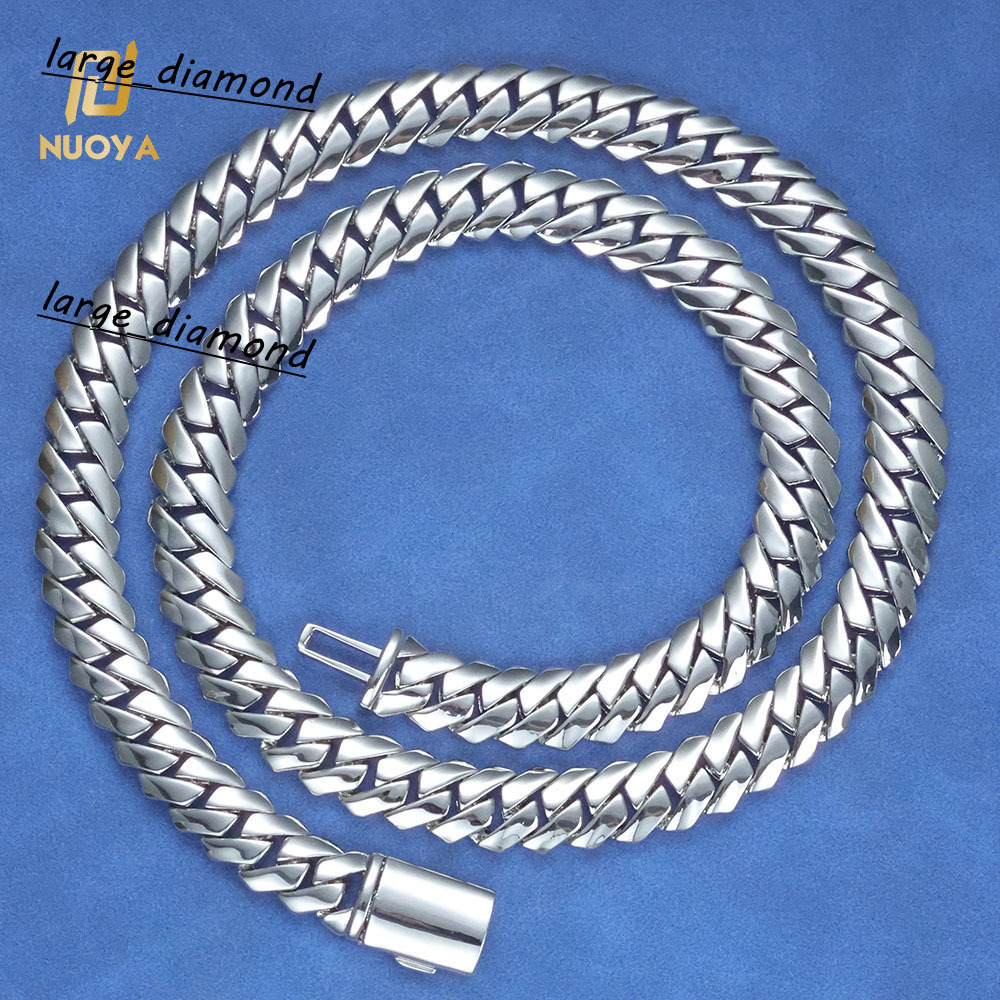 12mm Miami Cuban Link Chain 18K Gold Plated 925 Silver Hip Hop Jewelry Custom Rapper Mens Necklace