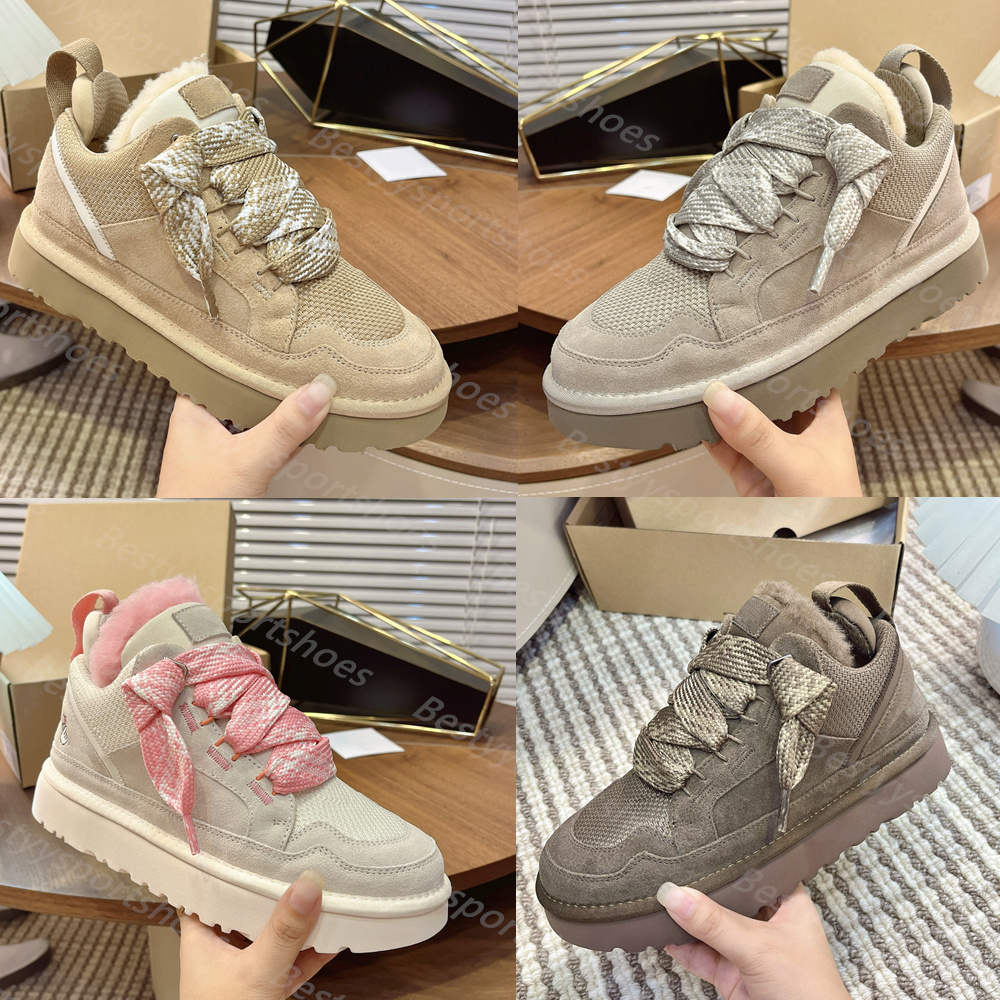 2025 Designer Tazz Tasman Lowmel Sand Trainer platform Boot Australia Snow Boots Women Men Ankle Booties Sheepskin Mens Womens Winter Shoes Size 35-