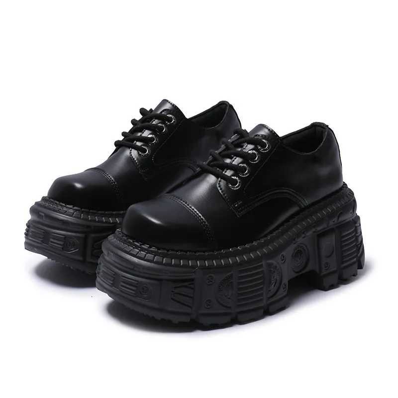 NEW Platform Casual Single Shoes Womens Pumps 2023 Fashion Metal Punk Lolita Lovely Student Uniforms Mary Jane Shoes Black W250922