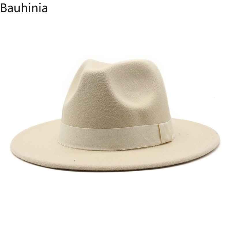 Wide Brim Felt Fedora Hats With Bee Ribbon Autumn Winter Wedding Party Trilby Hat Men Gentleman Jazz Hats 5658CM 250920