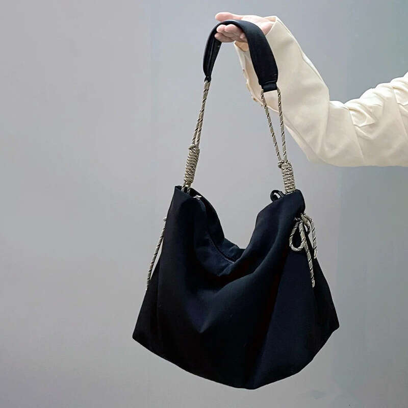 College Style Large Capacity Casual Tote for Women 2025 Trendy Knot Adjustable Single Shoulder Crossbody Oxford Cloth Bag