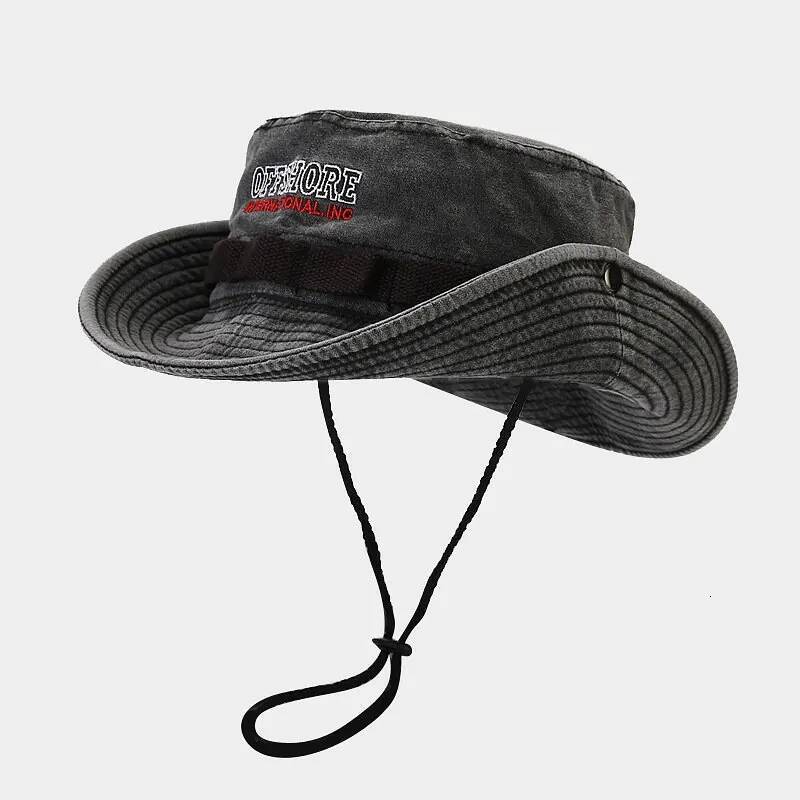 2024 Spring Cotton Lettre de broderie Modèle de seau Fisherman Chapeau de voyage en plein air Bouchure de soleil pour hommes et femmes Ddmythur