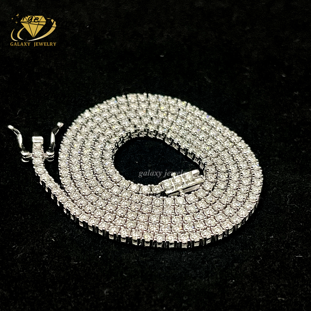 Ready to Ship Moissanite Tennis Chain Diamond Prong Set 925 Sterling Silver Eternity Band Glow Necklace Moissanite VVS Bracelet
