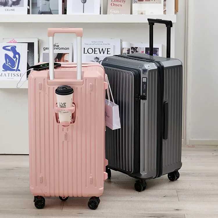 Side opening luggage compartment 24 anti drop suitcase 20 inch luggage rack large capacity password travel bagXJ250922-image-1076242709