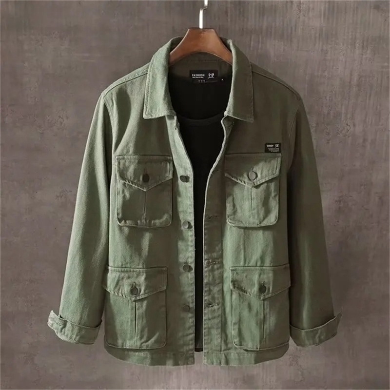 Trendy Multipocket Mens Loosefit Jacket Casual Thin Spring Autumn Top Japanese Style Mens Wear250922ww