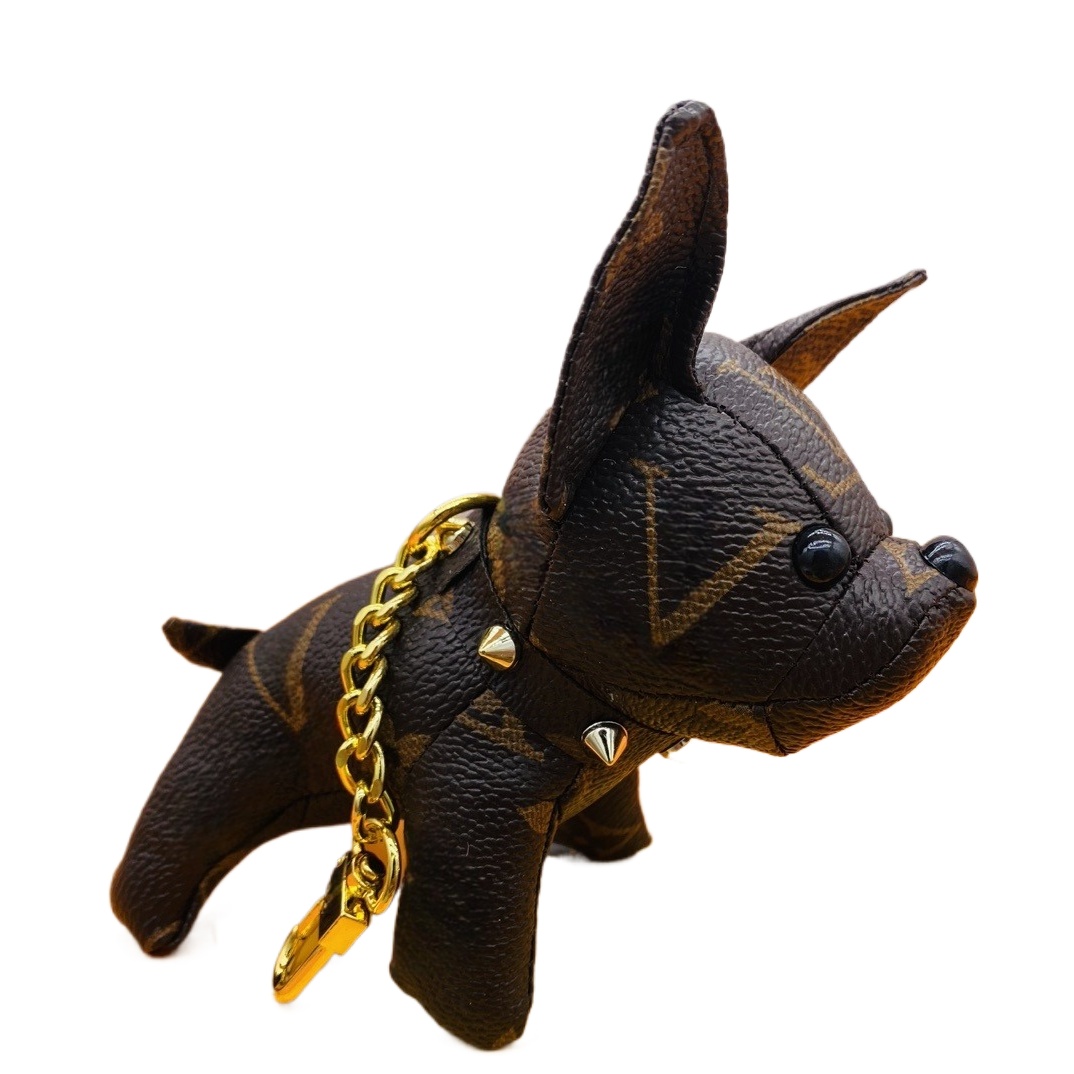 Designer Keychain French Bulldog PU Leather Car Keychains Lovers Jewelry Holiday Gift Letter Printing High Quality 20 Colors